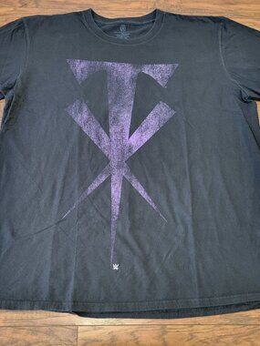 Official WWE Undertaker Faded Rest In Peace Black Purple T-Shirt sz XL Wrestling